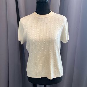 VILLAGER by LIZ CLAIBORNE COMPANY. Short-sleeve sweater is a MEDIUM.